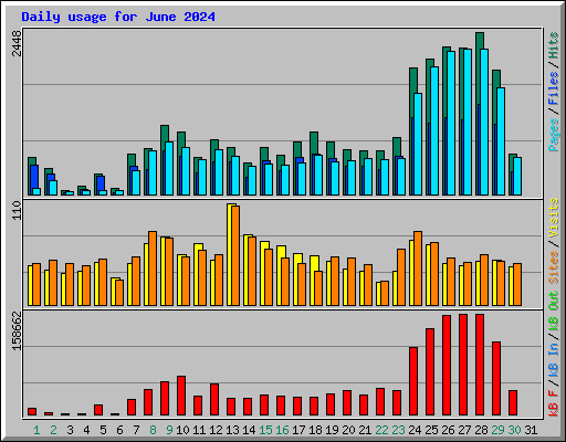 Daily usage for June 2024