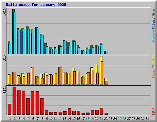 Daily usage for January 2025