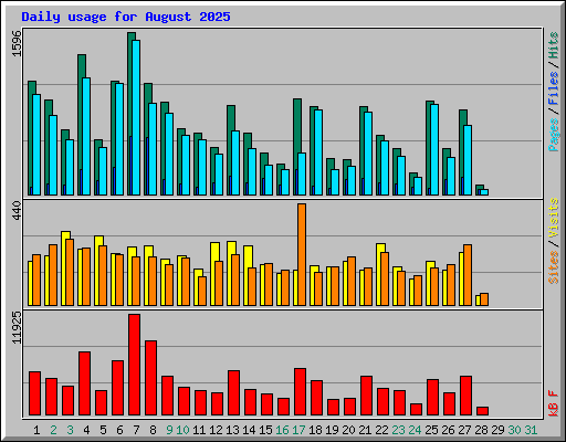 Daily usage for August 2025