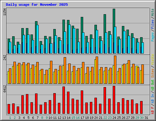 Daily usage for November 2025