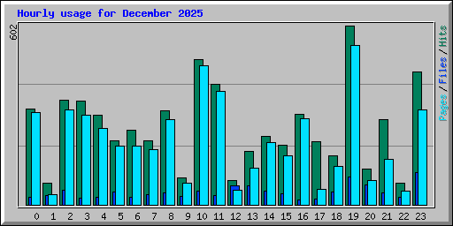 Hourly usage for December 2025