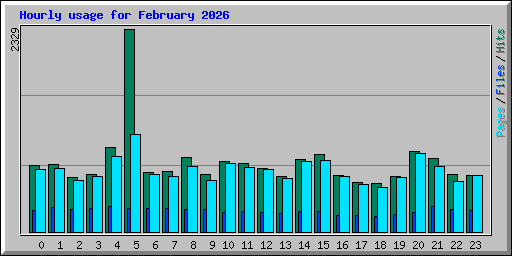 Hourly usage for February 2026
