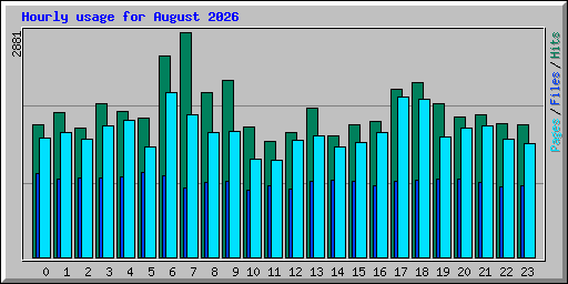 Hourly usage for August 2026
