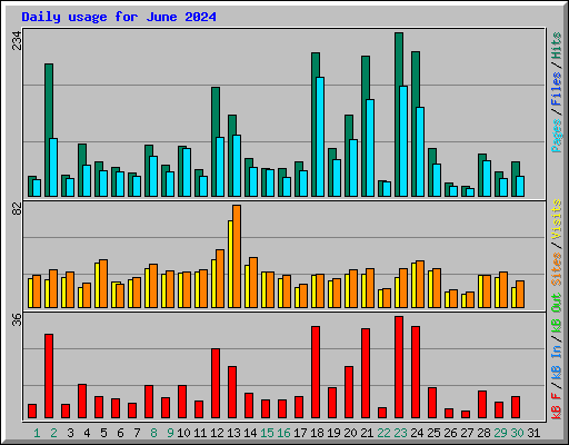 Daily usage for June 2024