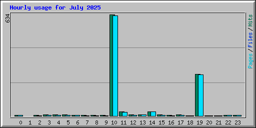 Hourly usage for July 2025