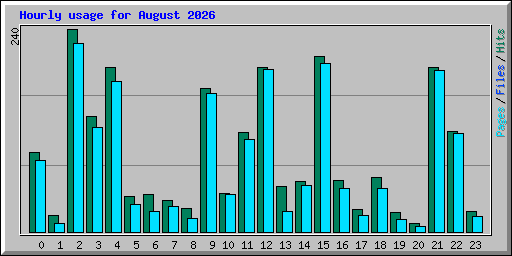 Hourly usage for August 2026