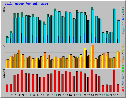 Daily usage for July 2024