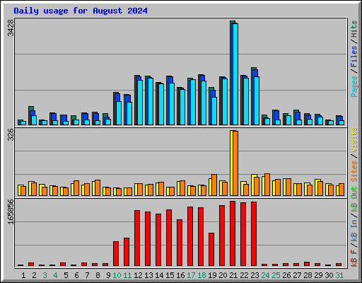 Daily usage for August 2024