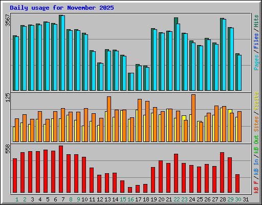 Daily usage for November 2025