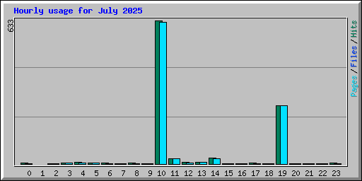 Hourly usage for July 2025